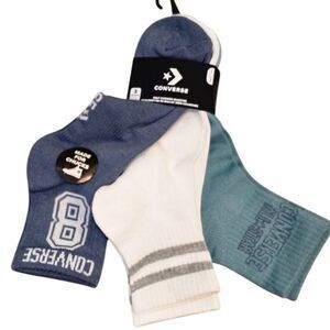Converse 3-PK Half Cushion Varsity/Stripe Quarter Socks